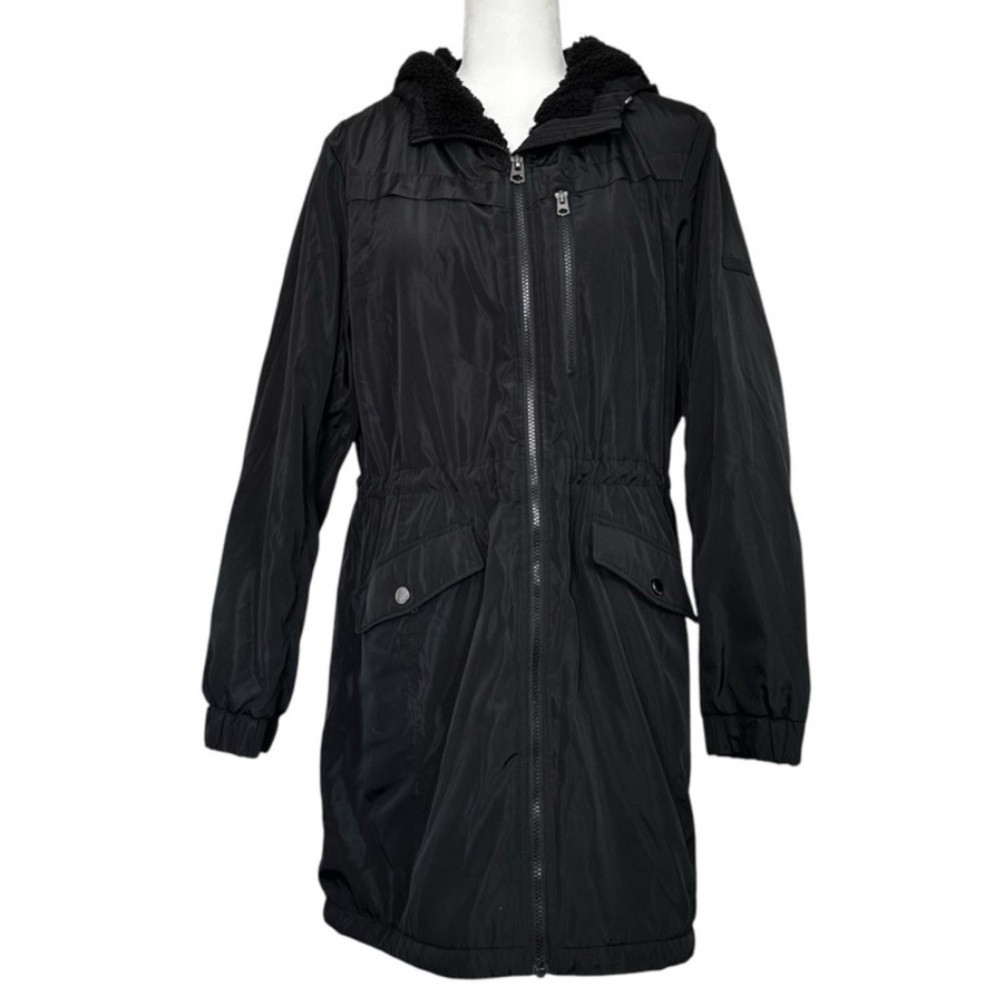 Lucky Brand Black Hooded Utility Jacket